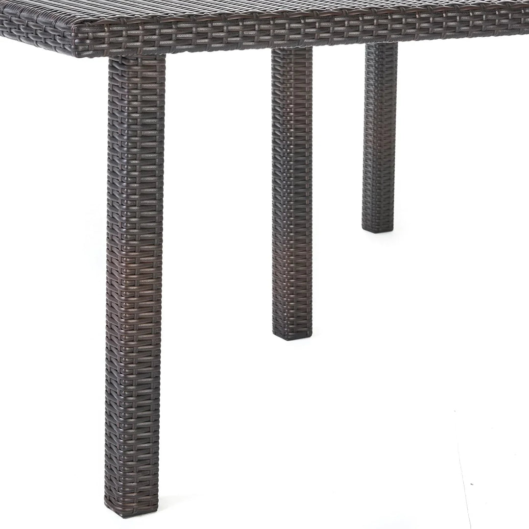 Ojasvi 9-Piece Outdoor Rattan Wicker Square Dining Set