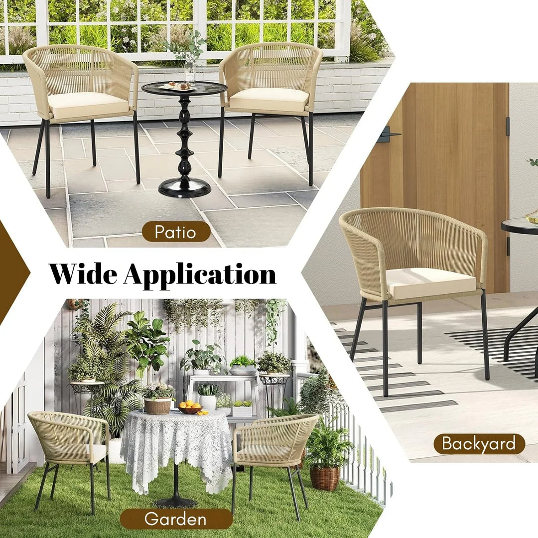 Simran 2-Piece Outdoor Rope Patio Dining Chairs