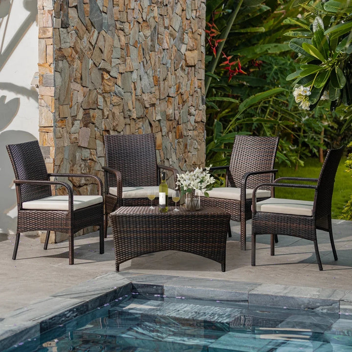 4-Piece Outdoor Rattan Wicker Patio Dining Chairs