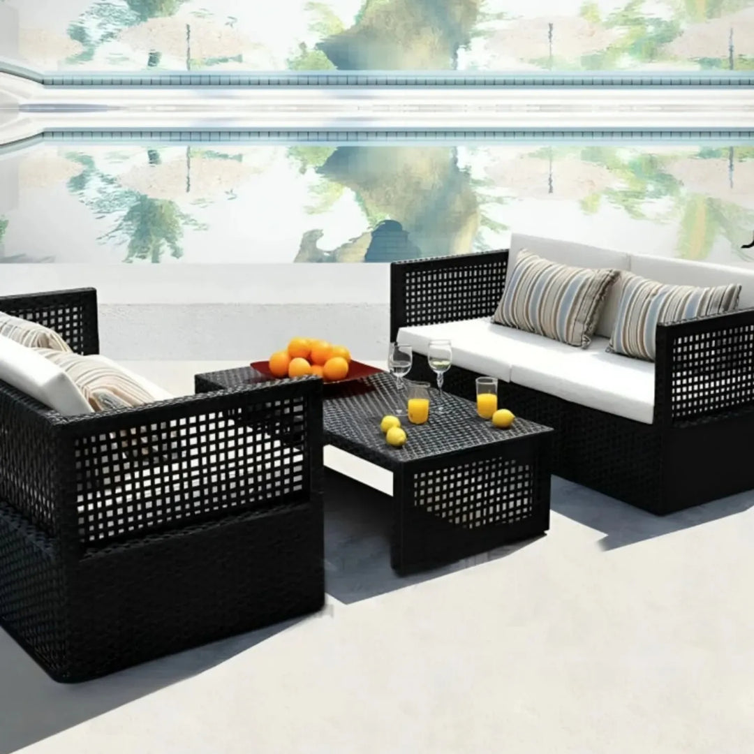 Hannelore Outdoor Rattan Wicker 4-Seater Sofa Set