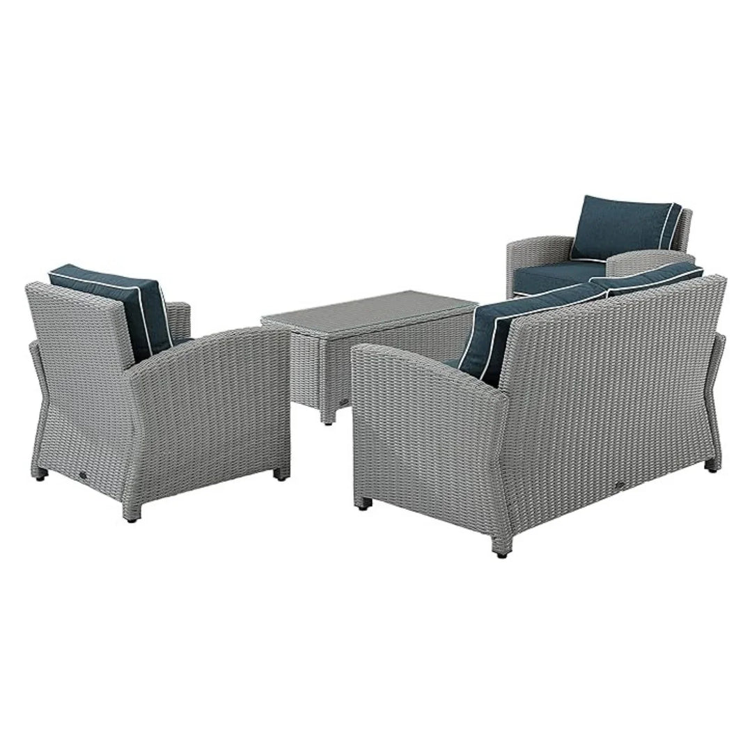 Zoe 4 Pieces Patio Furniture Set, Outdoor Sectional Sofa