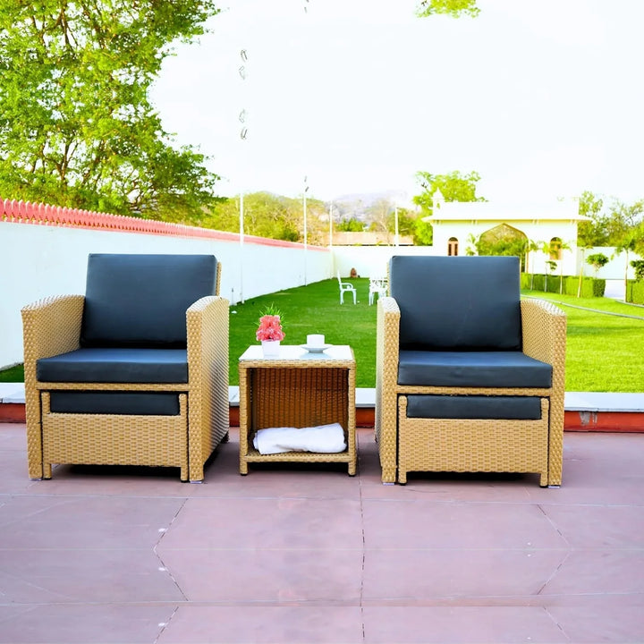 Dhanvi Outdoor 5 Piece Patio Wicker All Weather Sectional Furniture Set