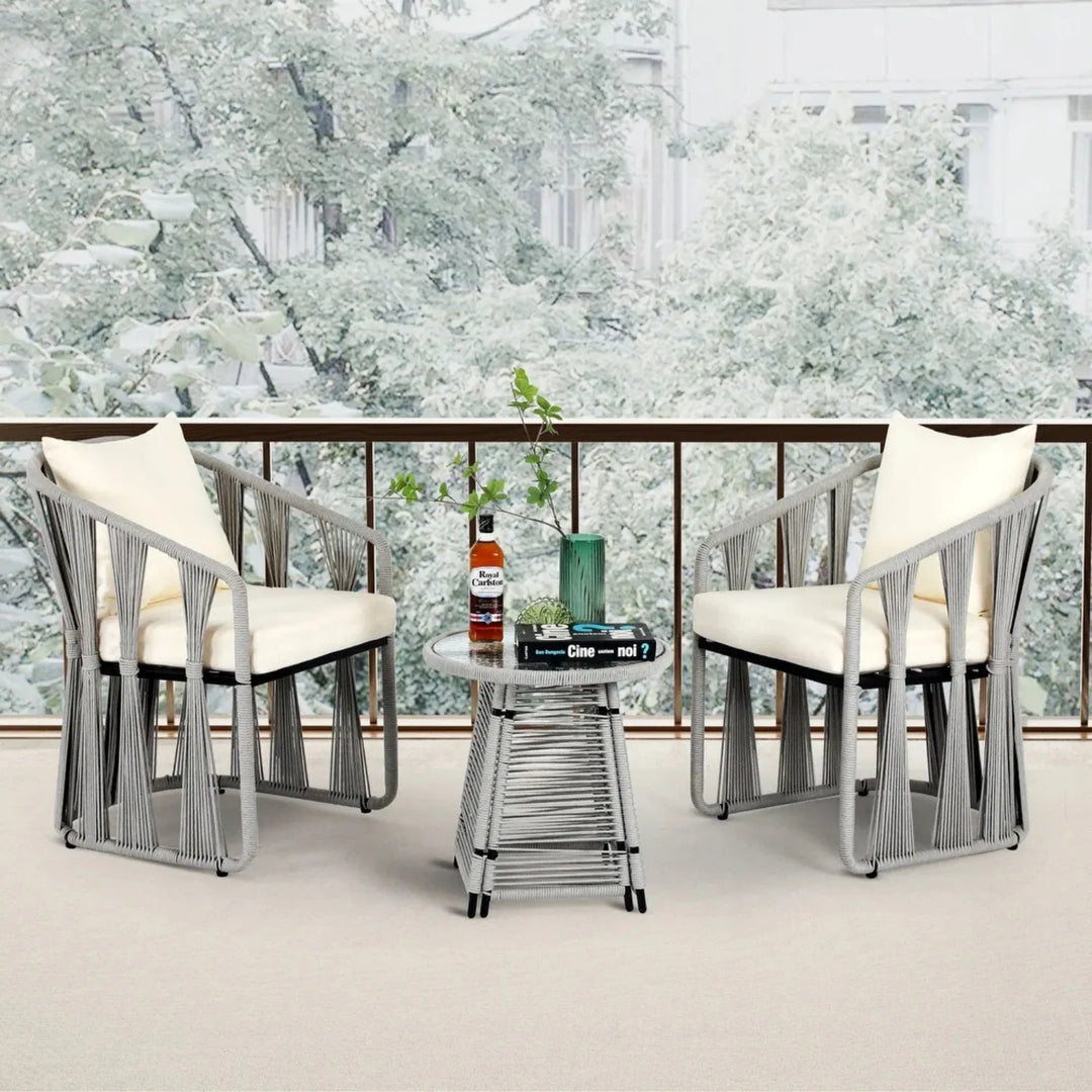 Everleigh Outdoor Rope 3-Piece Patio Set