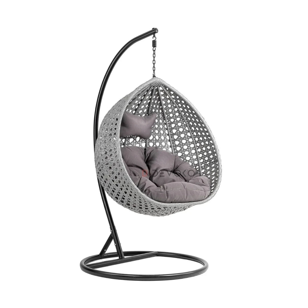 Nainika Single Seater Rattan & Wicker Swing (Grey)