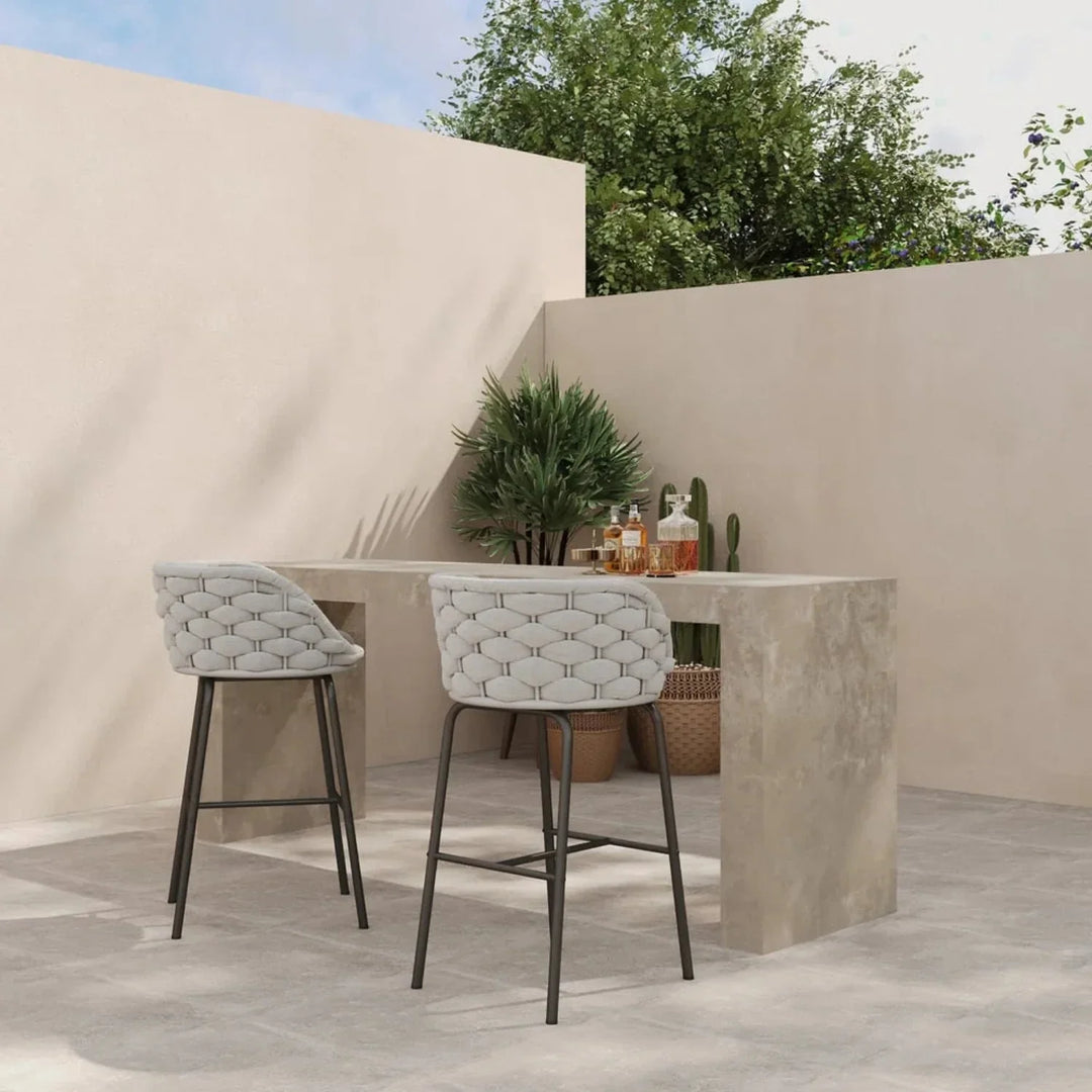 Natalia 2-Piece Outdoor Rope Bar Chairs – Stylish Comfort Built to Last