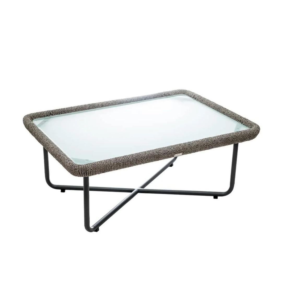 Valeria 4-Piece Rope Sofa Set With Glass Top Table