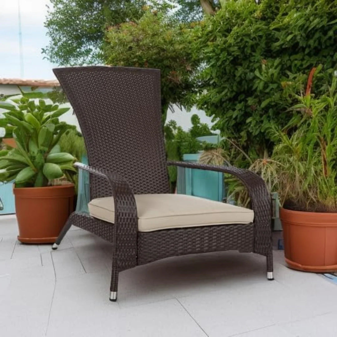 Radhika 1-Piece Outdoor Wicker Single Seater Adirondack Style Armchair