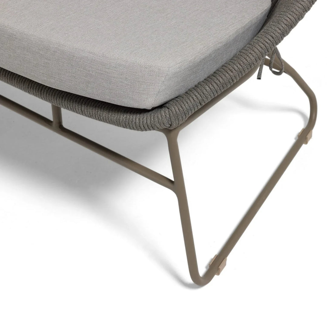 Sawyer Outdoor Rope 4-Piece Patio Sofa Set with Glass Top Tables