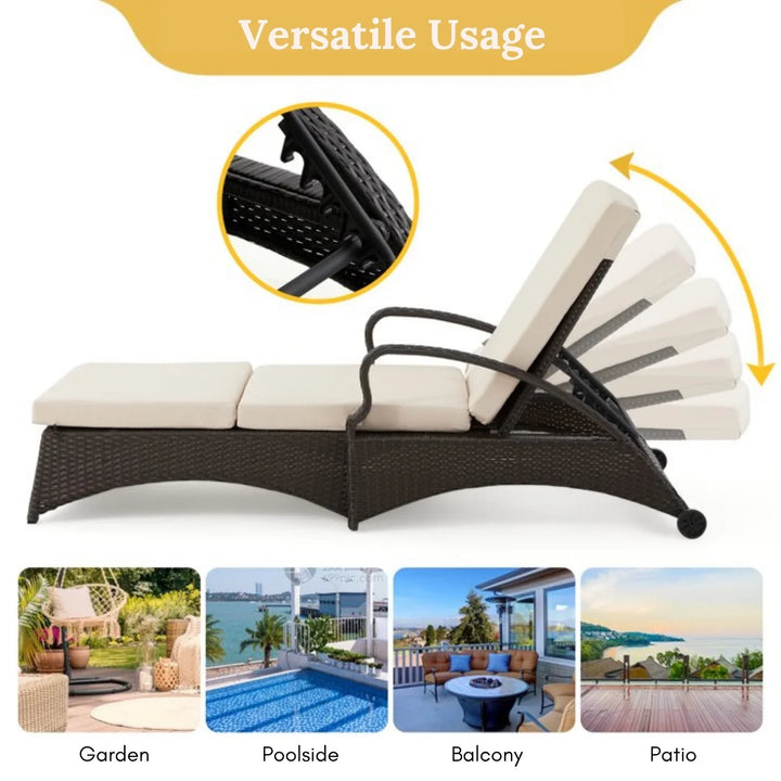 Bushra Outdoor All-Weather Wicker Lounger