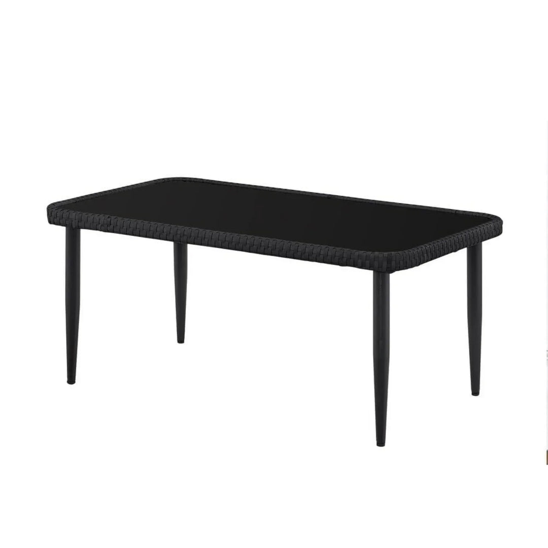 Oceana Outdoor Rope Conversation Patio Sofa Set (Black /Light Grey)