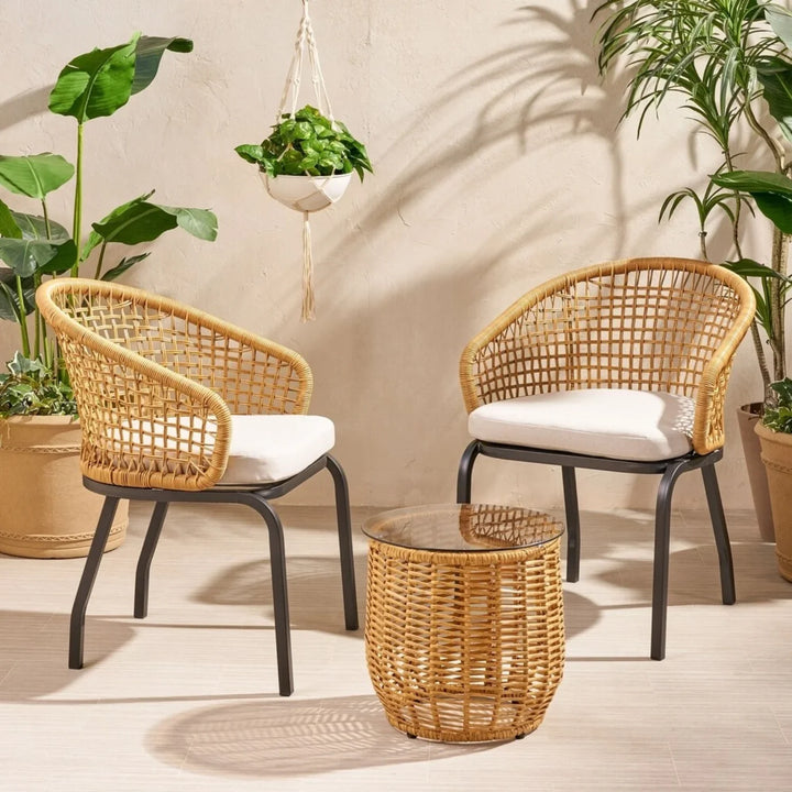 Clementine 3 Piece Garden Outdoor Rope Patio Set
