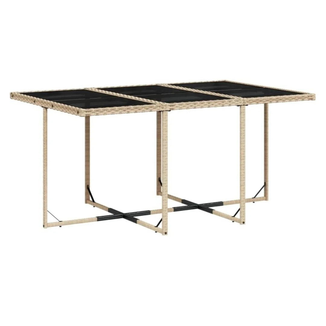 Karine Outdoor Rattan Wicker Dinning Set 7-Piece