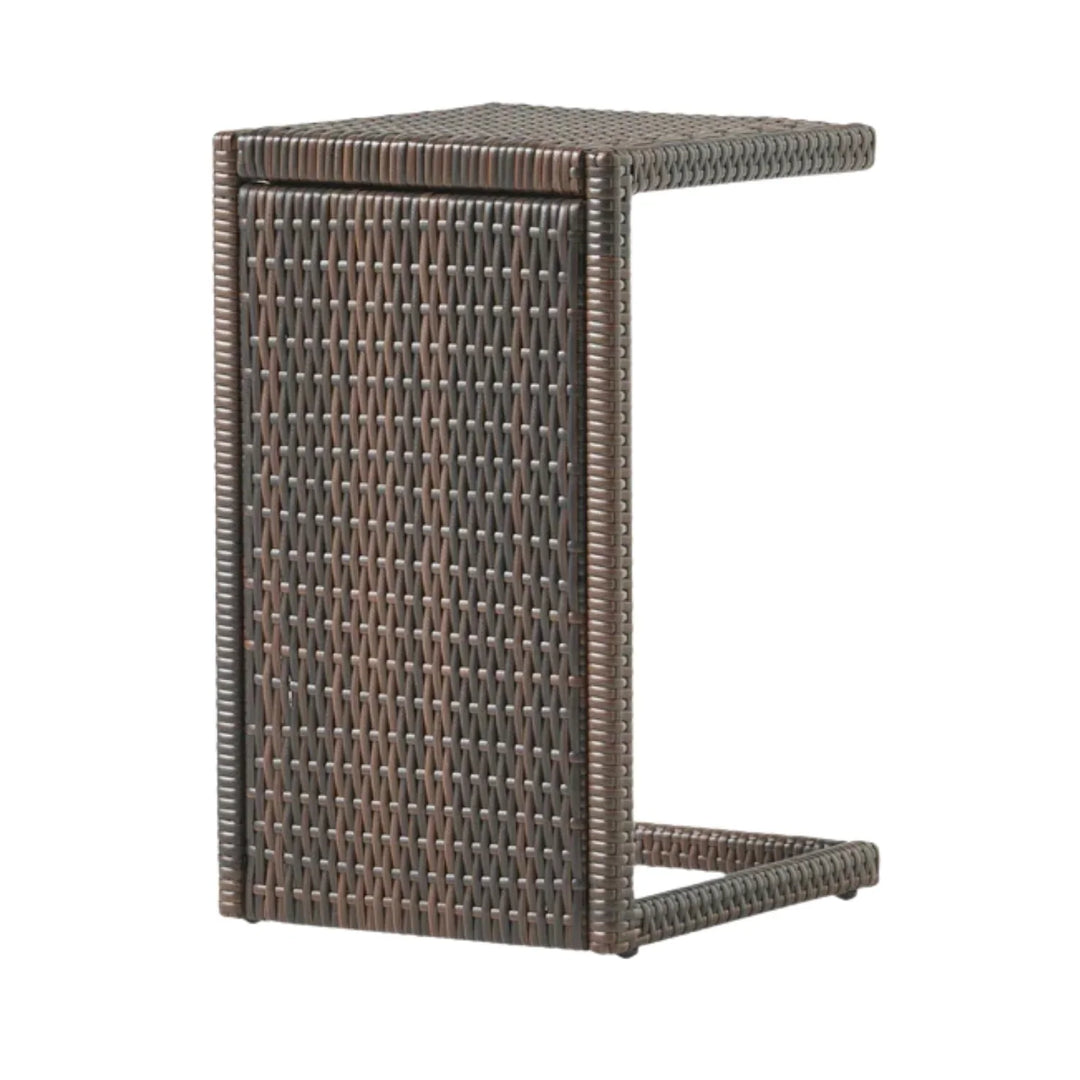 Udita Outdoor All-Weather HDPE Wicker Rattan Sunlounger Recliner with Side Table