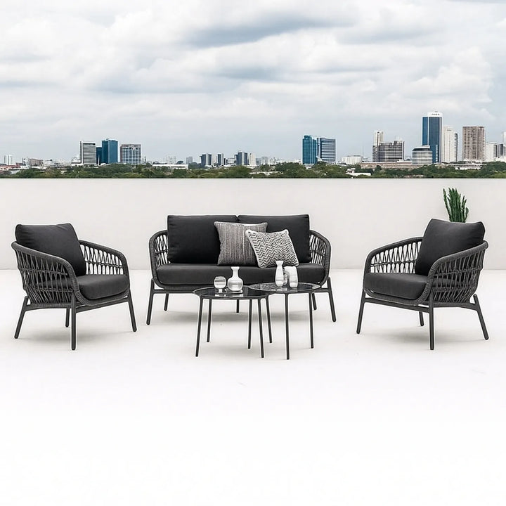Komal Outdoor 4 Seater Rope Conversation Sofa Set
