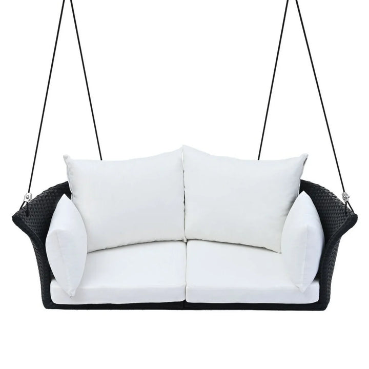 Ebube Outdoor Rattan Wicker Hanging Swing Chair with Cushion