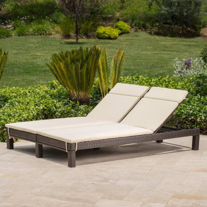 Vritika Outdoor All-Weather Rattan Wicker Chaise Lounge Chair Set of 2