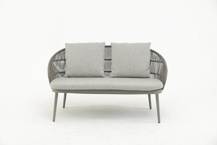 Juanito Outdoor Sofa Set 2 Seater, 1 Single Seater, 1 Side Table and 1 Center Table Set (Grey) Braided & Rope