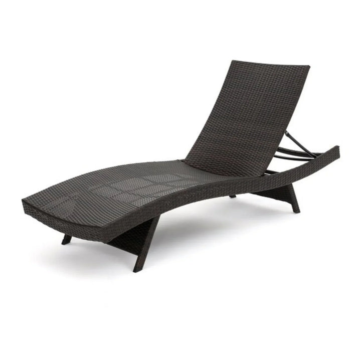 Udita Outdoor All-Weather HDPE Wicker Rattan Sunlounger Recliner with Side Table