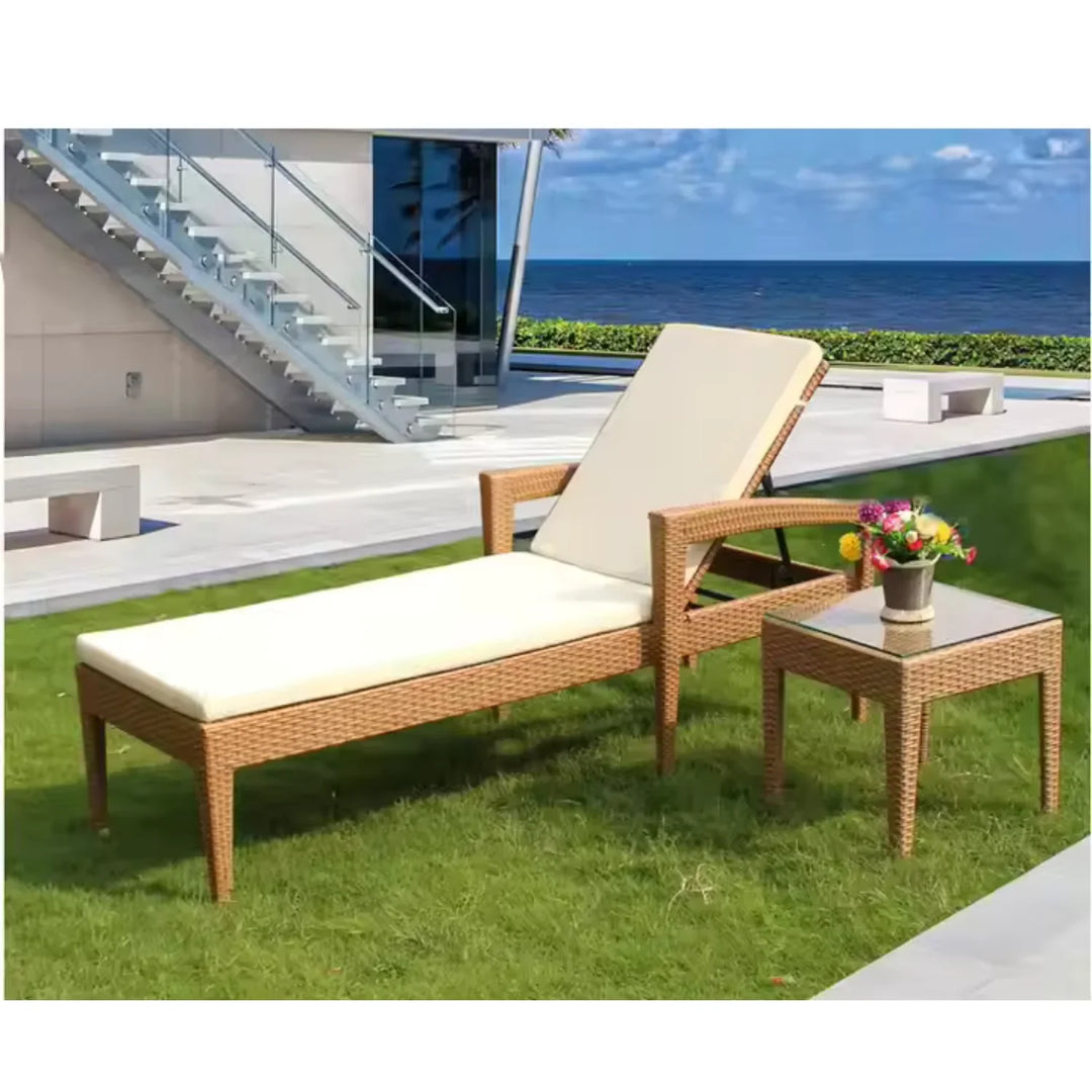 Winslet Outdoor Wicker Lounge Chair With Side Table
