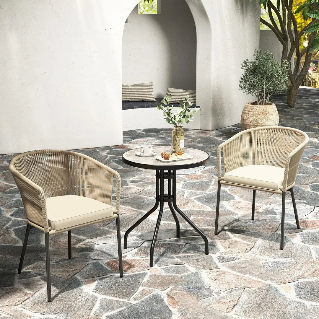 Simran 2-Piece Outdoor Rope Patio Dining Chairs