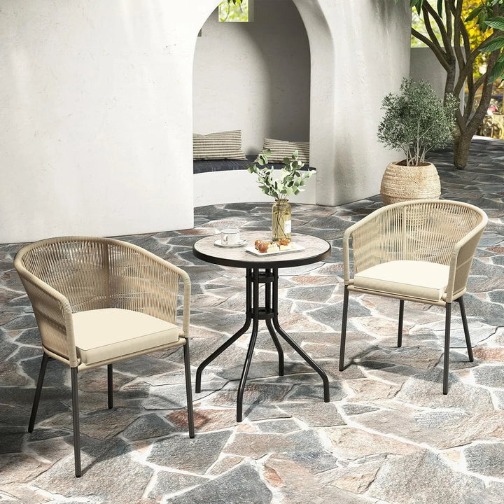 Simran 2-Piece Outdoor Rope Patio Dining Chairs