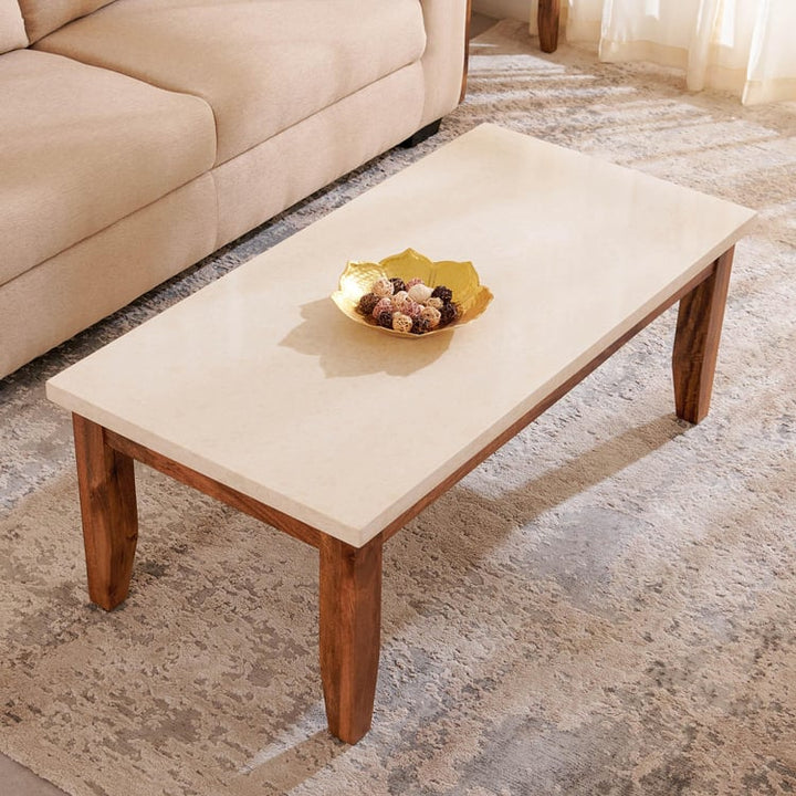 Agapit Sheesham Wood and Marble Top Coffee Table
