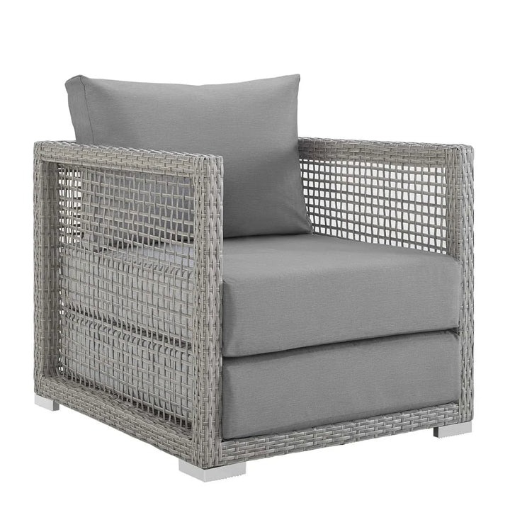 Aarini Outdoor Wicker Woven 6 Pieces Sectional Patio Furniture Set