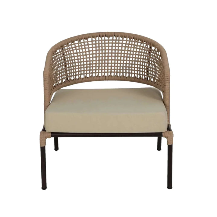 Amaya All-Weather Patio Rope Sofa Set with Glass Top Coffee Table