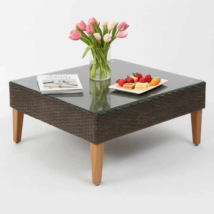 Manuela 3-Pieces Outdoor Wicker  L-Shape Sofa Set