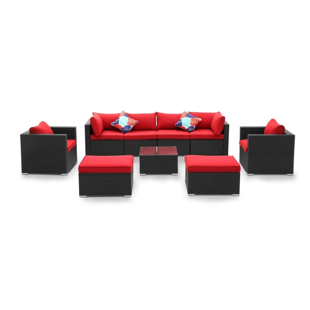 Hadley 6-Piece Outdoor Conversation Set (Black/Red)