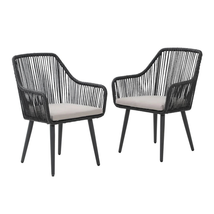 Yolanda 2-Piece Outdoor Rope Patio Dining Chairs