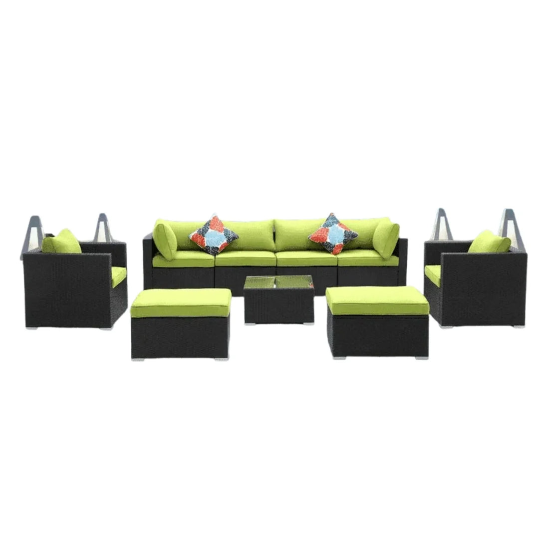 Clementine 6-Piece Outdoor Conversation Set (Black/Green)