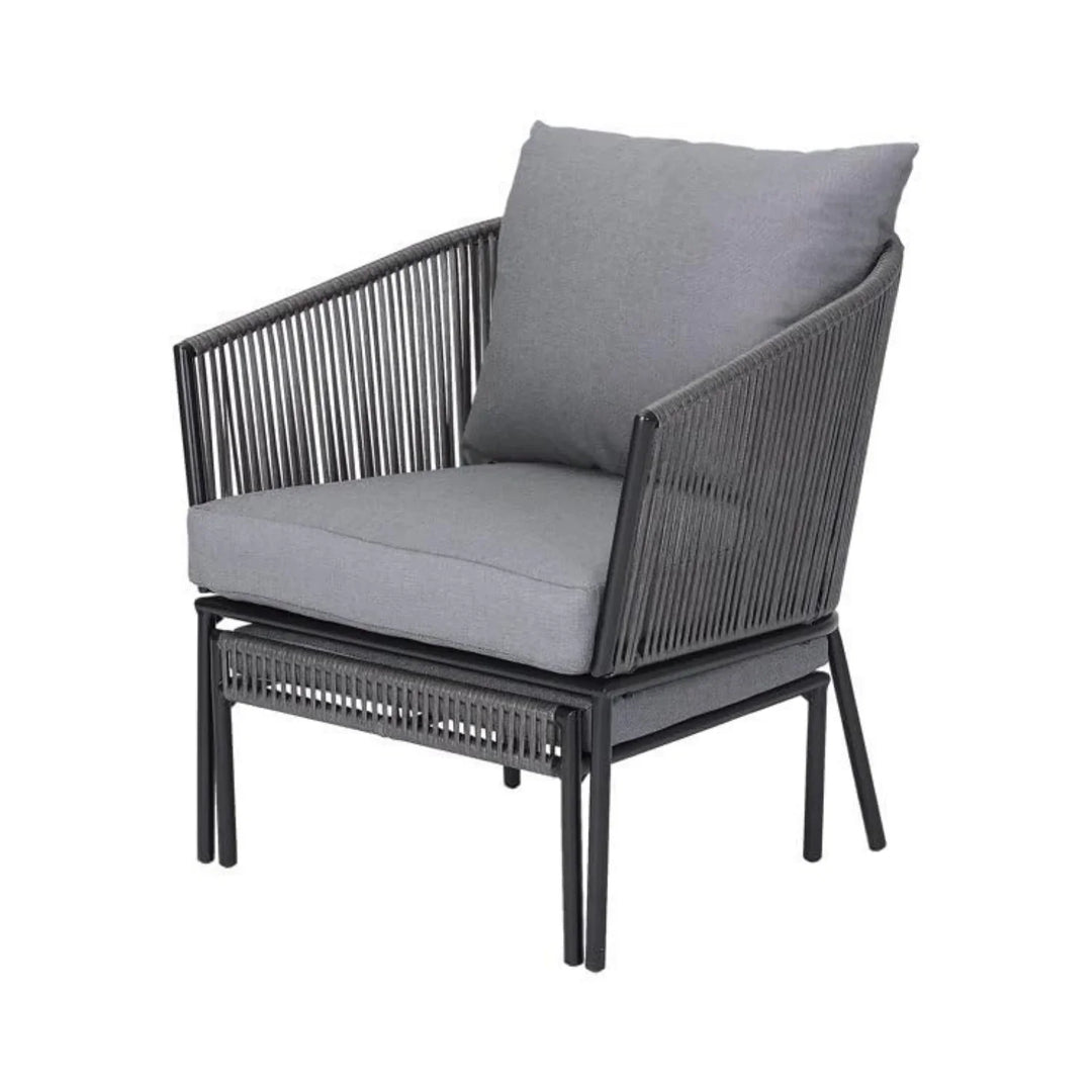 Harini Outdoor 5 Piece Rope Patio Sofa Set (Grey)