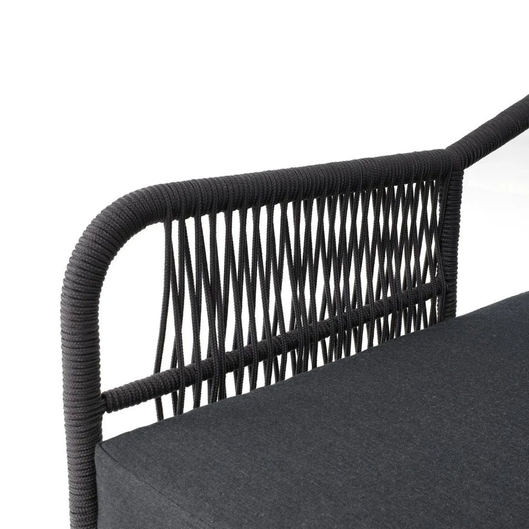 Riley 4-Piece Outdoor Rope Patio Furniture Set with Wood-Top Table