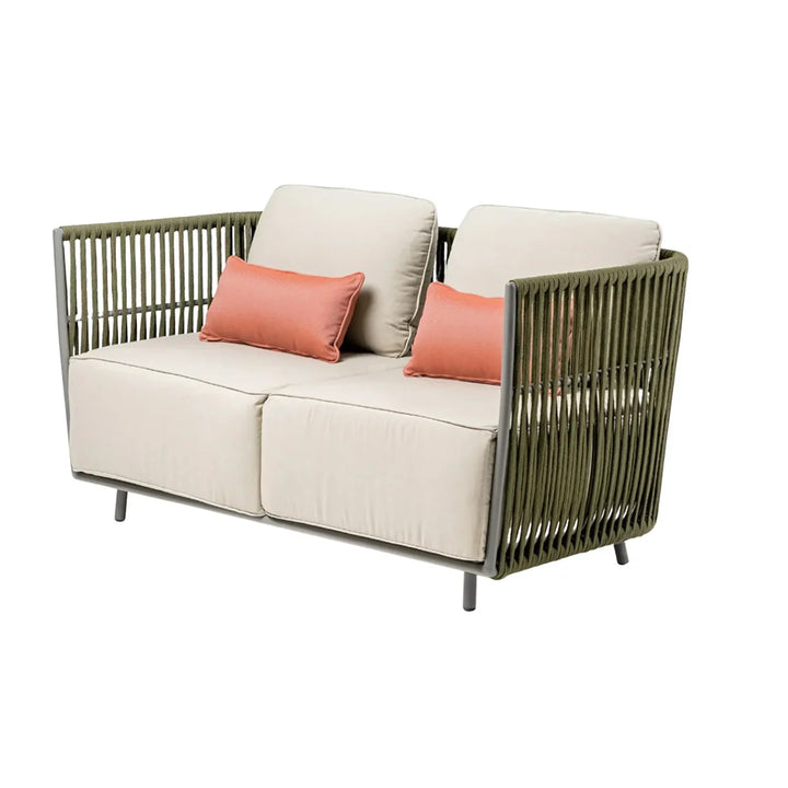 Alma All-Weather Rope 5 Seater Sofa Set With Glass Top Table