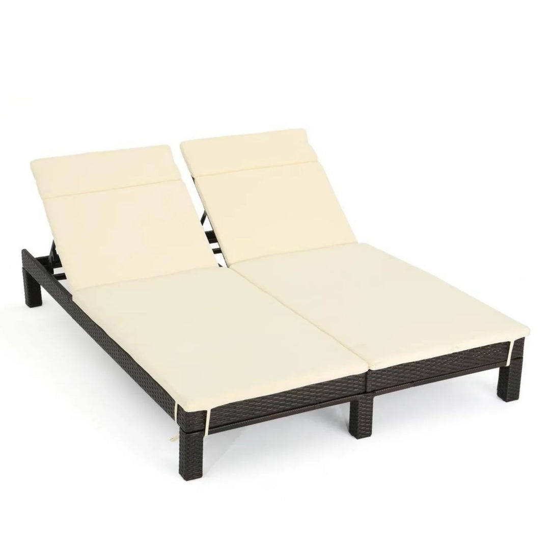 Vritika Outdoor All-Weather Rattan Wicker Chaise Lounge Chair Set of 2