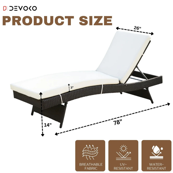 Dima Outdoor All-Weather Wicker Lounger with Cushions