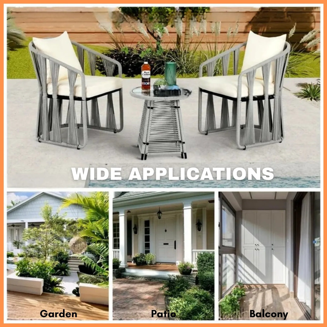 Everleigh Outdoor Rope 3-Piece Patio Set