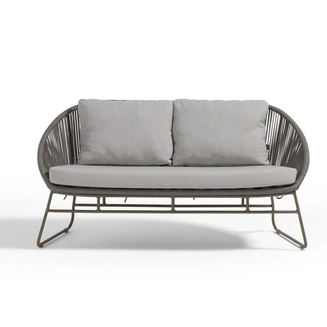 Sawyer Outdoor Rope 4-Piece Patio Sofa Set with Glass Top Tables