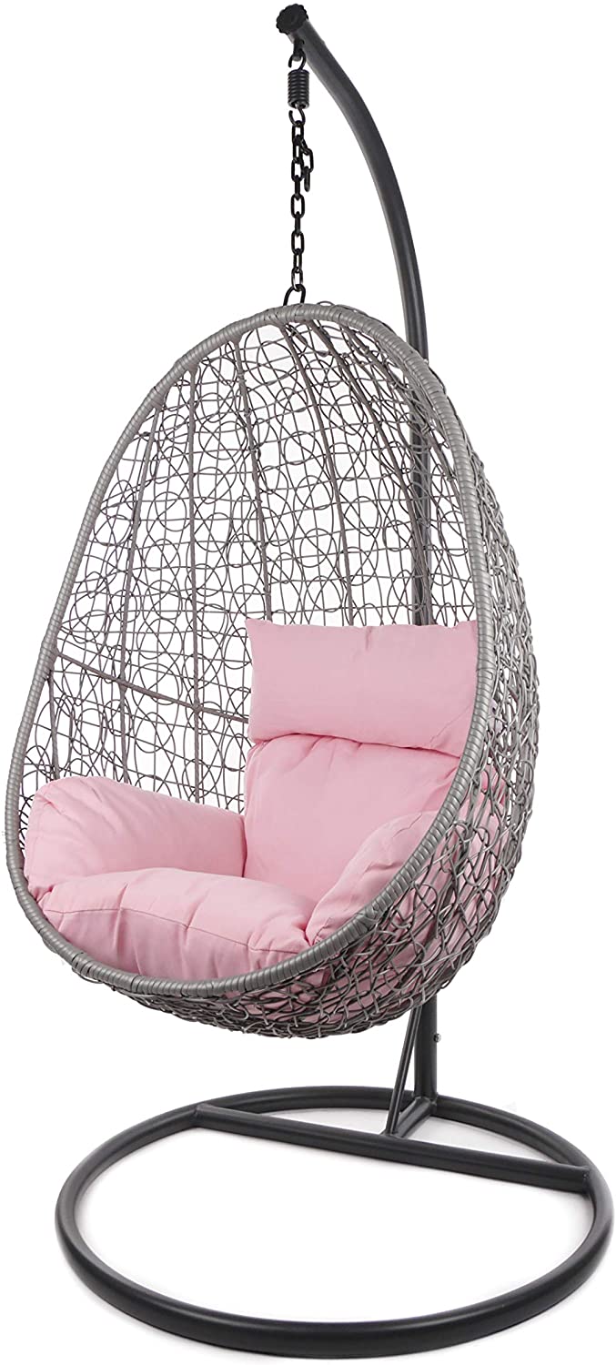 Calabresi Single Seater Hanging Swing With Stand For Balcony , Garden Swing (Dark Grey)