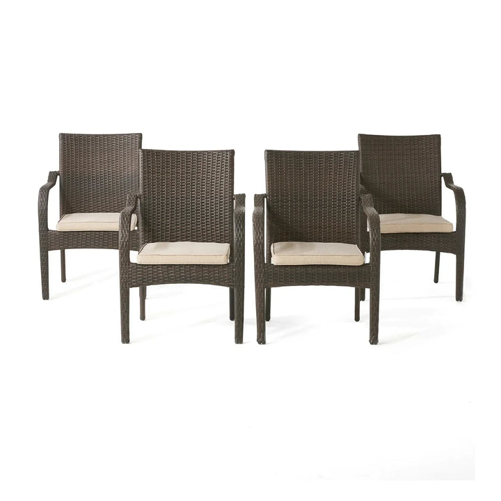 Indigo 4-Piece Outdoor Rattan Wicker Patio Dining Chairs