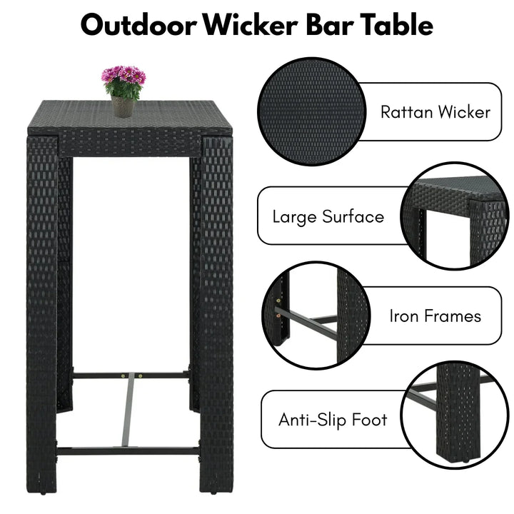 Lola Outdoor Rattan Wicker High Top Bar Table