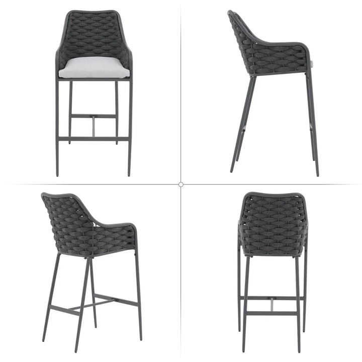 Samaira 2-Piece Outdoor Rope Bar Chairs – Stylish Comfort Built to Last