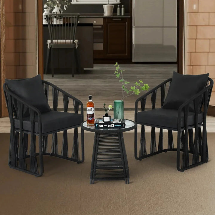Greer Outdoor Rope 3-Piece Patio Set