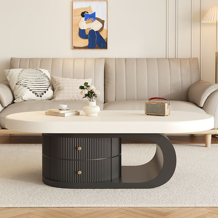 Zoya Coffee Table for Living Room - Black and White Combination for Living Room
