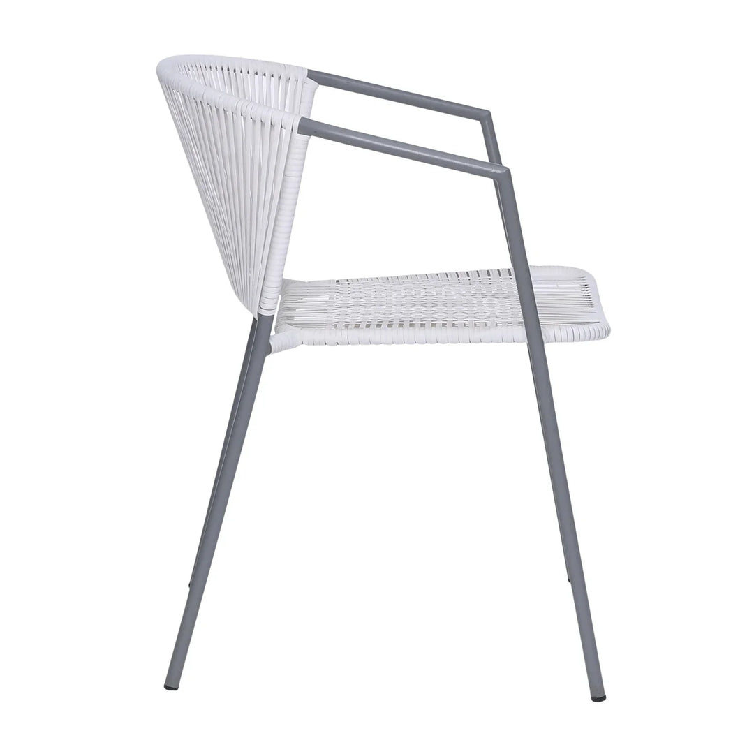 Celestia 3-Piece Outdoor White Rope Patio Set