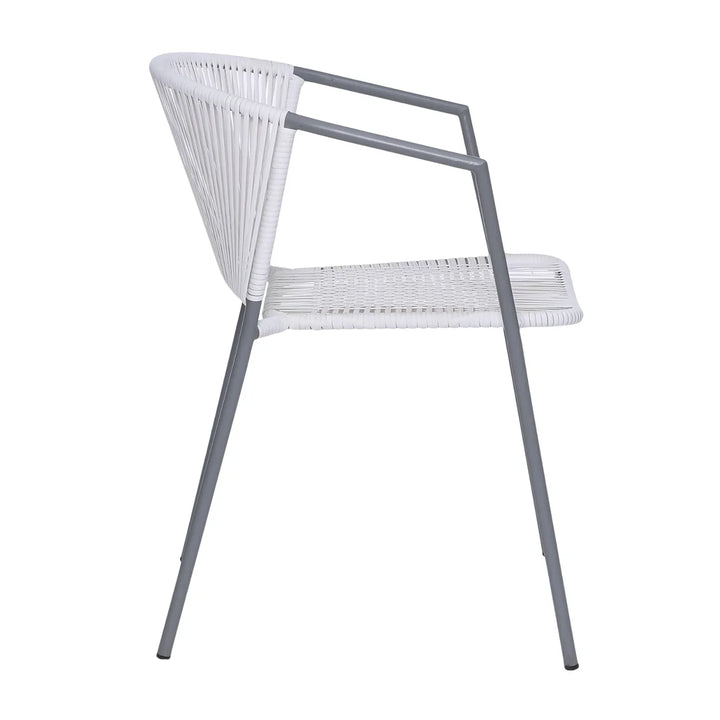 Celestia 3-Piece Outdoor White Rope Patio Set