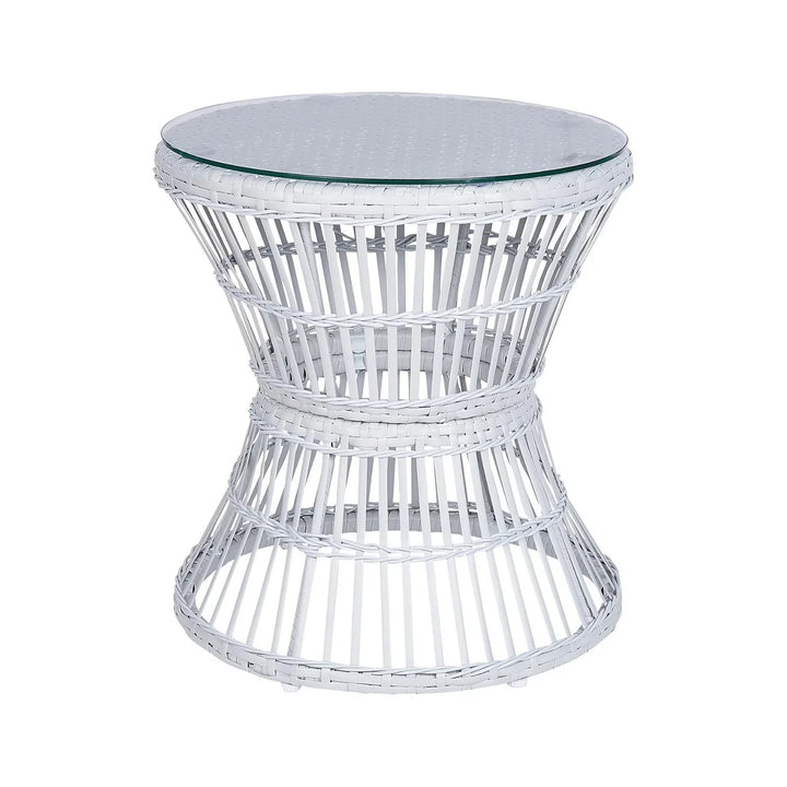 Liora Outdoor Rope Patio Set with Glass Top Table