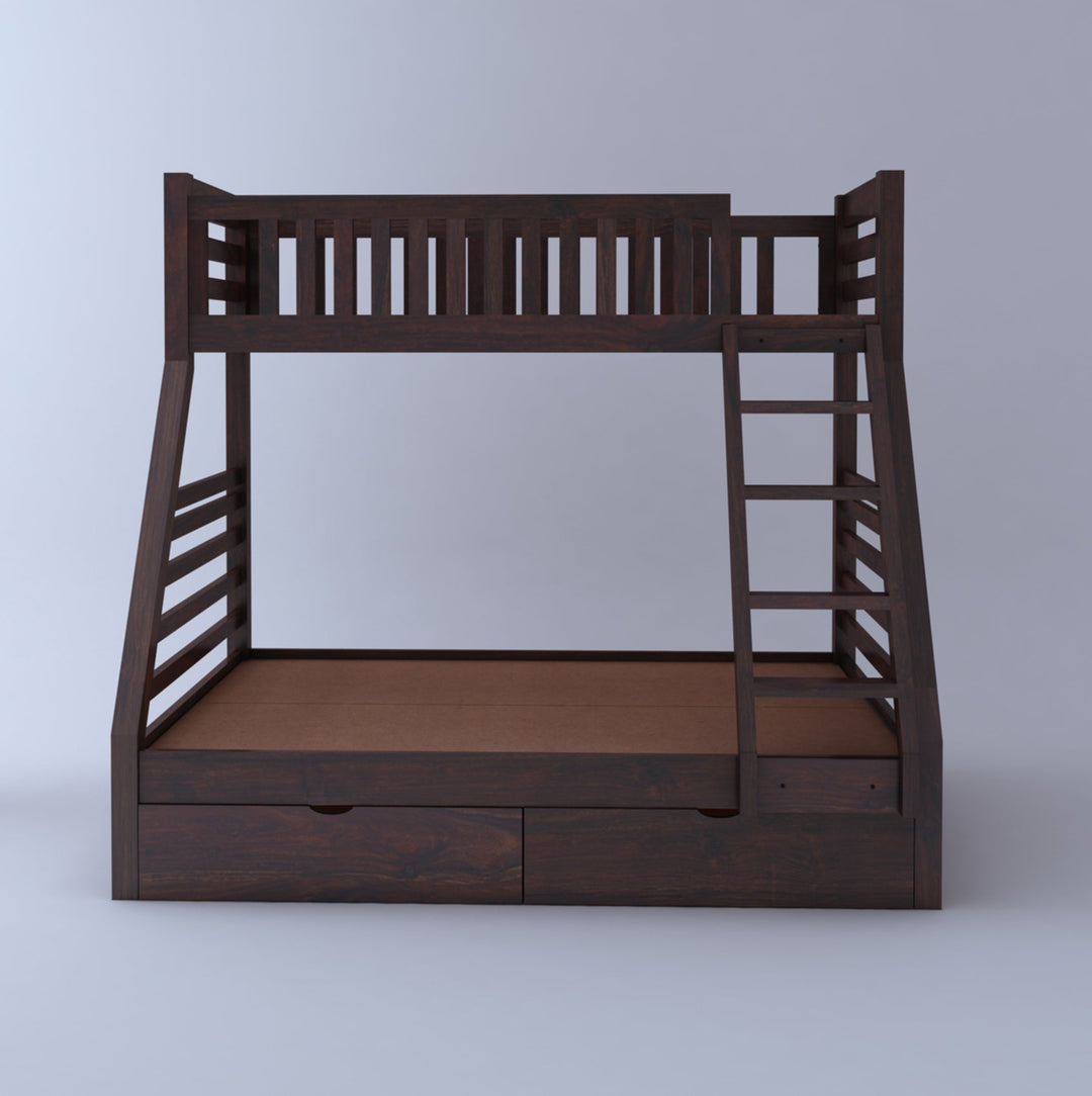 Sofía Intalian Solid Sheesham Bunk Bed With Drawer Storage