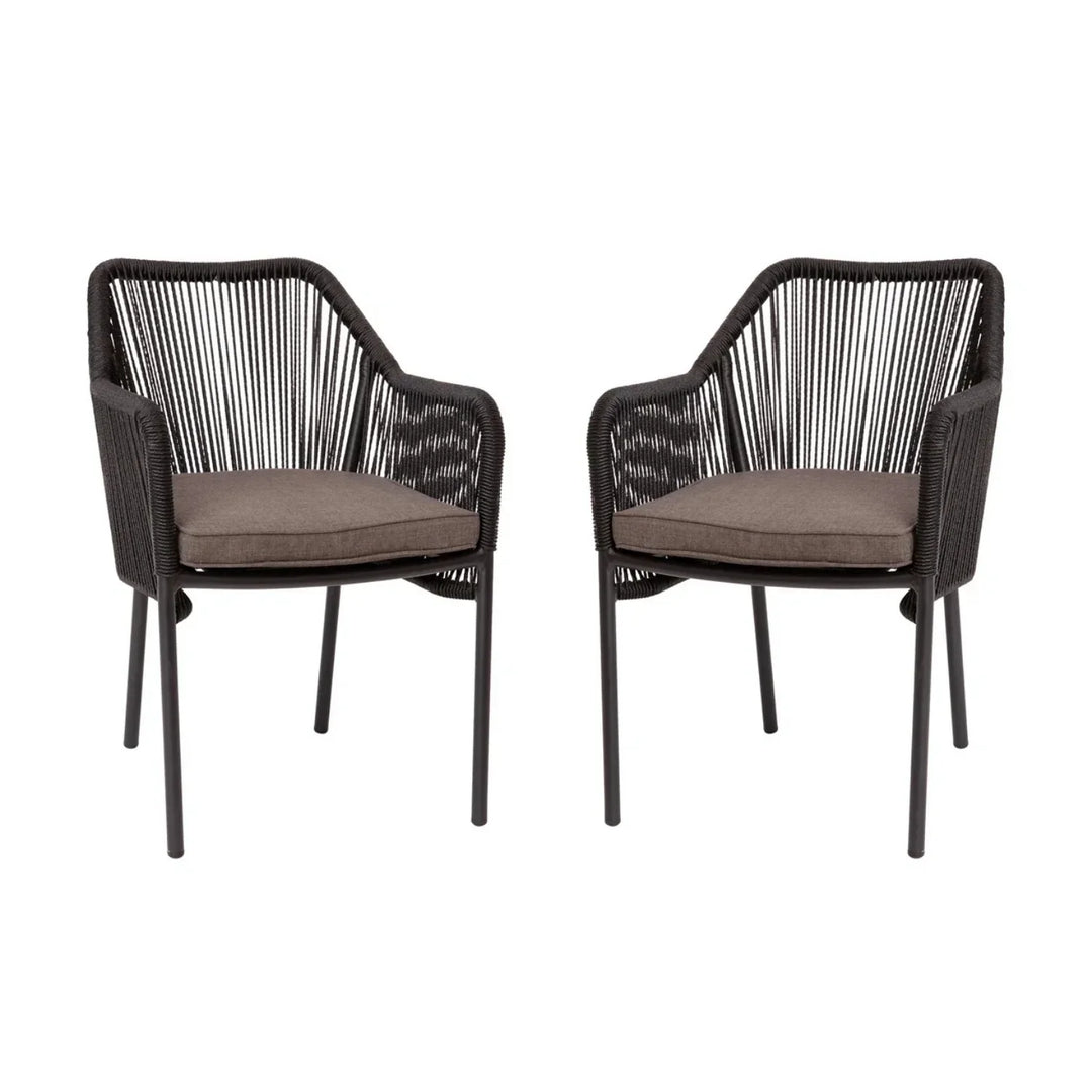 Magnolia 2-Piece Outdoor Rope Patio Dining Chairs